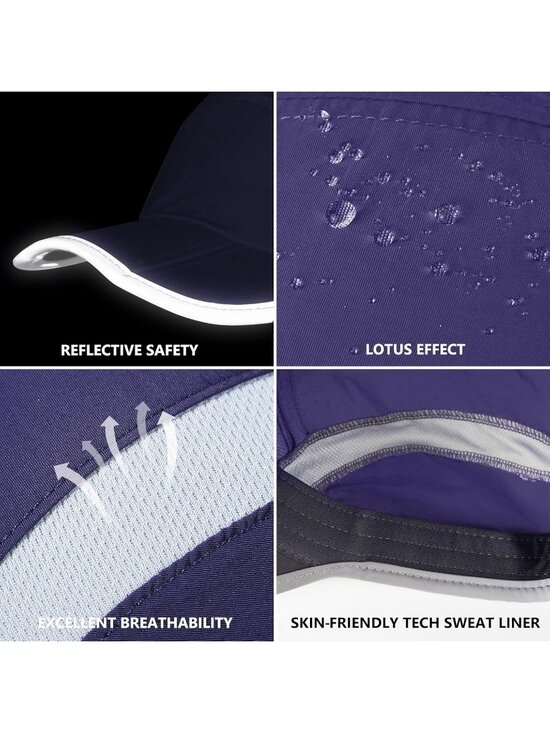 〽️Women Purple Reflective Folding Hat Design UPF 50+ Sun Protection Sport Hats main image 6